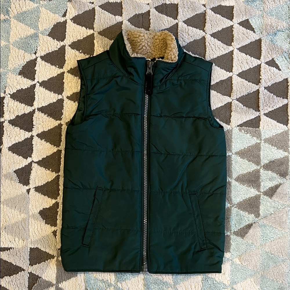 Carter's Green Vest with Tan Sherpa Collar/ Boys/ Size 4